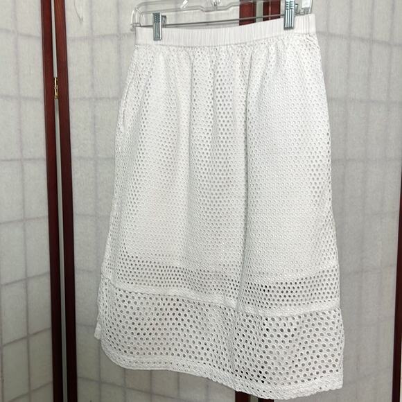 MADEWELL TRELLIS EYELET WHITE‎ SKIRT SIZE S - Picture 2 of 6